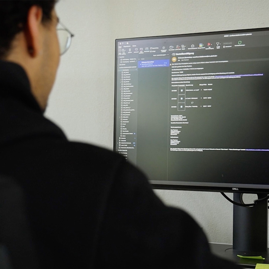 ERP Daten auf dem Computerbildschirm